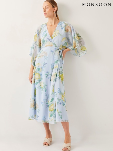 Monsoon Rowan Floral Wrap Midi Dress (F48367) | €221