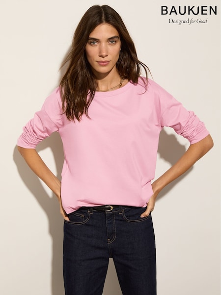 Baukjen Pink Montrose Organic Cotton Relaxed Blossom Top (F48432) | ‏35 ر.ع.‏