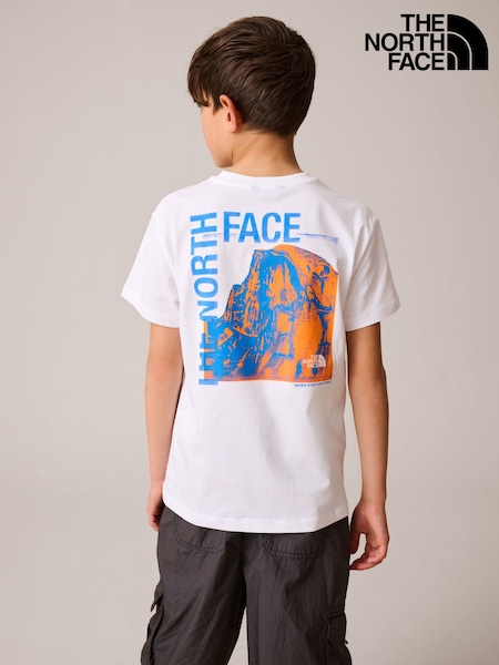 The North Face White 100% Cotton Teen Half Dome Photo Back Print T-Shirt (F48556) | 5,260 ISK
