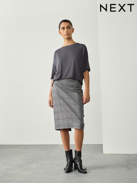 Grey Check Pencil Skirt (F48561) | €34
