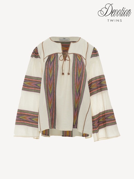 Devotion Twins Symmetry Chevron Stripe 100% Cotton Blouse (F48576) | R$ 1.875
