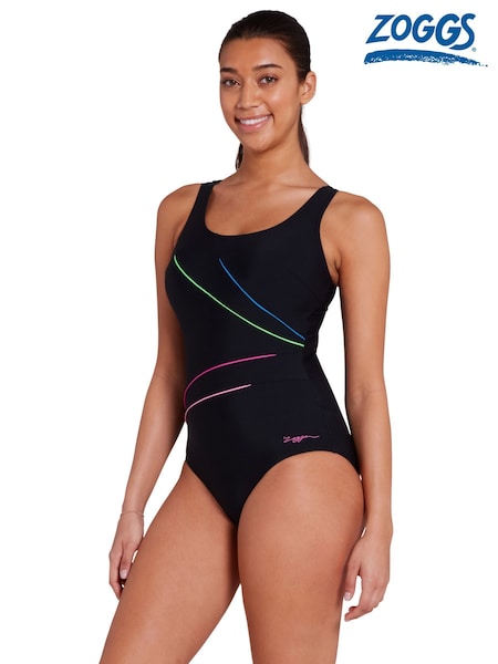 Zoggs Macmasters Scoopback Tummy Control Black Swimsuit (F48598) | €73