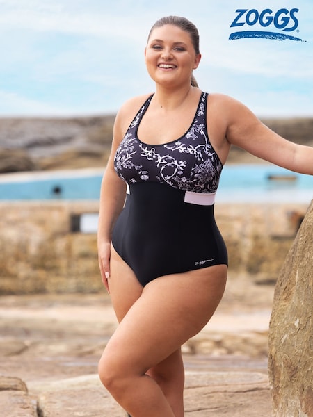 Zoggs Classique Dakota Crossback Black Swimsuit (F48602) | $70