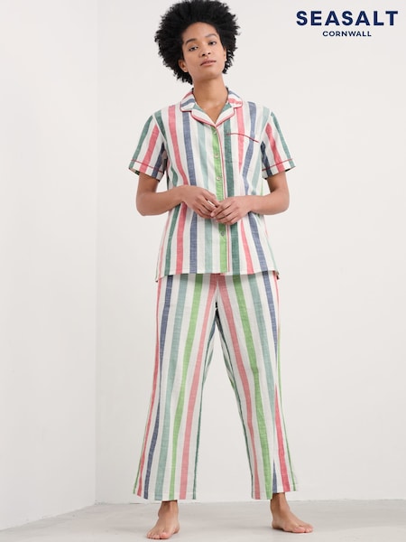 Multi - Seasalt Cornwall Nesting Bird Kurzarm Pyjama aus 100% Baumwolle (F48636) | 89 €