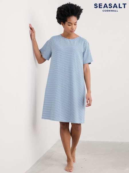 Seasalt Cornwall Blue Day Star Jersey Nightdress (F48651) | €73