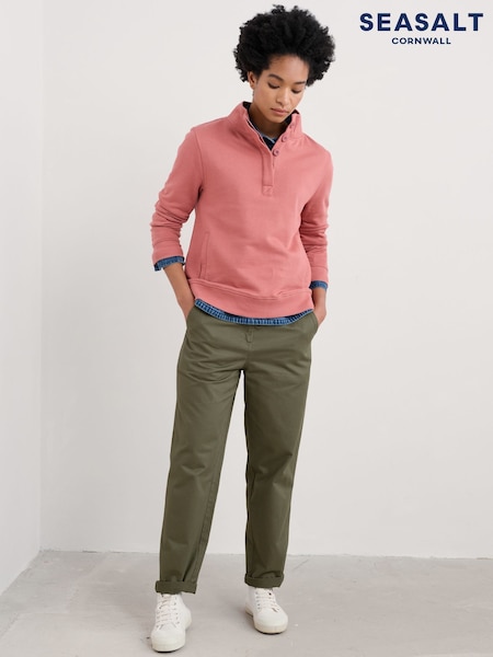 Seasalt Cornwall Pink Greenshank Jersey 100% Cotton Sweatshirt (F48652) | €88