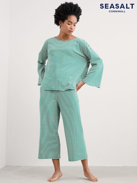 Grün - Seasalt Cornwall Tree Shadow Jersey-Pyjama (F48660) | 86 €