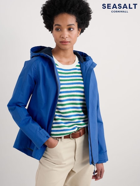 Seasalt Cornwall Blue Waterway Waterproof Jacket (F48672) | ₪503