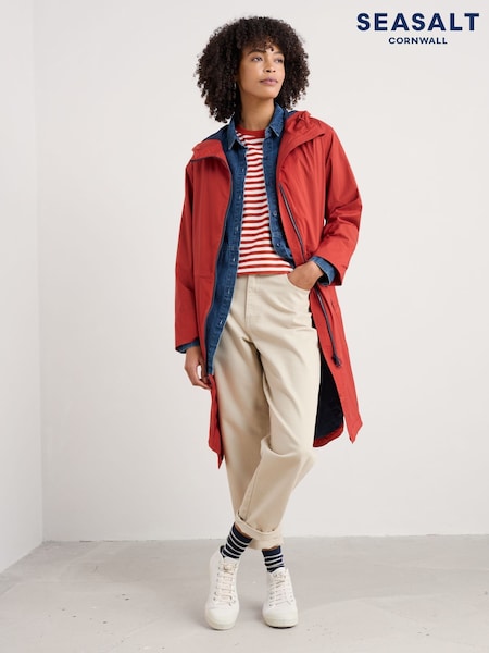 Seasalt Cornwall Orange Mistborne Waterproof Coat (F48673) | €189