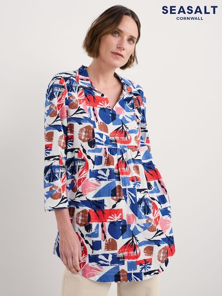 Seasalt Cornwall Black Multi Fal Water Printed 100% Cotton Tunic (F48675) | ₪302