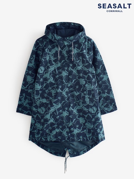 Seasalt Cornwall Blue Seafaring Waterproof Coat (F48677) | ₪855