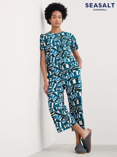 Hellblau - Seasalt Cornwall Moonlight Jersey Printed Pyjamas (F48685) | 86 €