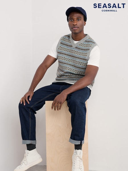 Seasalt Cornwall Mens Fairisle Pattern Walt Vest (F48697) | €126