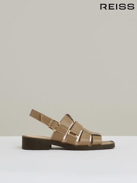 Bronz - Reiss Marlie Leather Fisherman Sandals (F48712) | 1,469 LEI