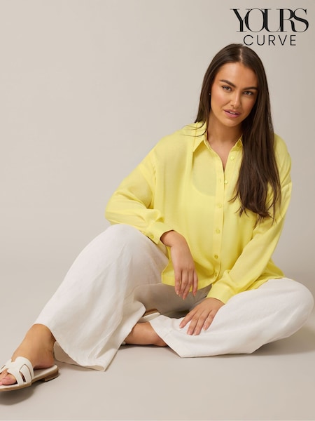 Yours Curve Yellow Button Through Blouse (F48766) | €52