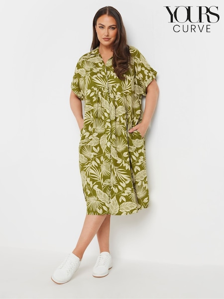 Yours Curve Green Button Through Dress (F48775) | €42