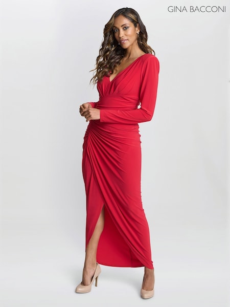 Gina Bacconi Red Julianna Jersey Dress (F48815) | €441
