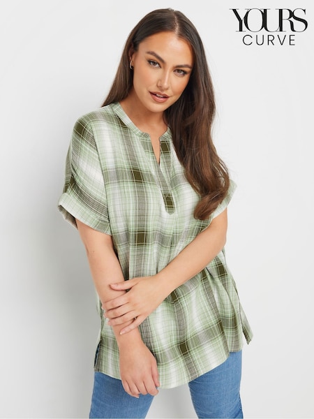 Yours Curve Green Overhead Check Shirt (F48836) | €36
