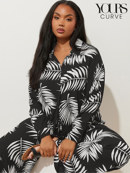 Yours Curve Long Sleeve Crinkle Co-ord Shirt (F48839) | €46