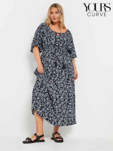 Yours Curve Blue Paisley Boho Dress (F48852) | €47