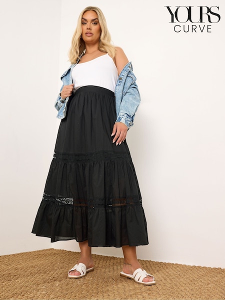 Yours Curve Tiered Maxi Skirt (F48857) | ‏156‏₪