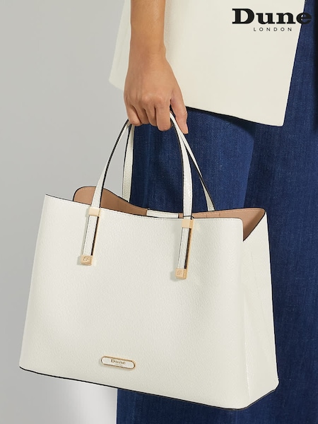 Dune London White Dorry Large Unlined Tote Bag (F48892) | €127