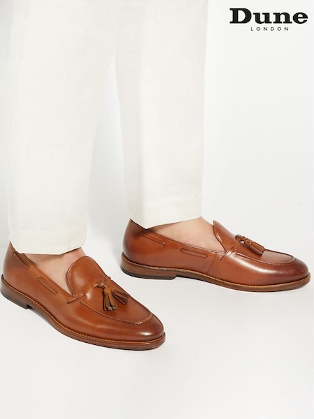 Dune London Sanders Leather Sole Tassle Loafers (F48893) | € 222