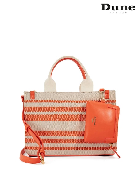 Dune London Orange Dinkideltra Medium Canvas Book 100% Cotton Bag (F48901) | €113