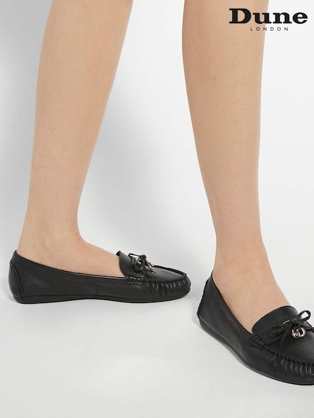 črna - Dune London Grovers Trim Detail Driving Leather Moccasins (F48903) | € 112
