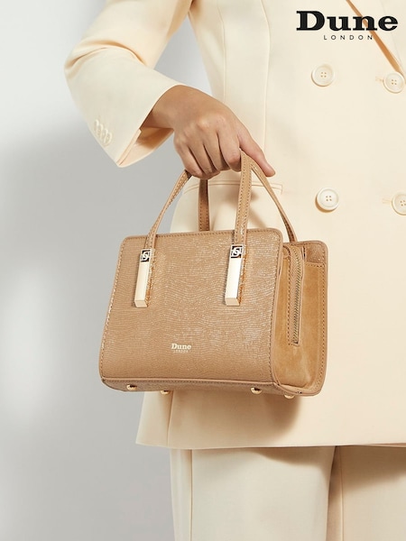 Dune London CAMEL-REPTILE Dinkydenbeigh Mini Branded Handle Tote Bag (F48909) | € 139