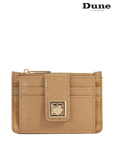 Dune London Brown Karra Turn Lock Card Holder Wallet (F48919) | €61