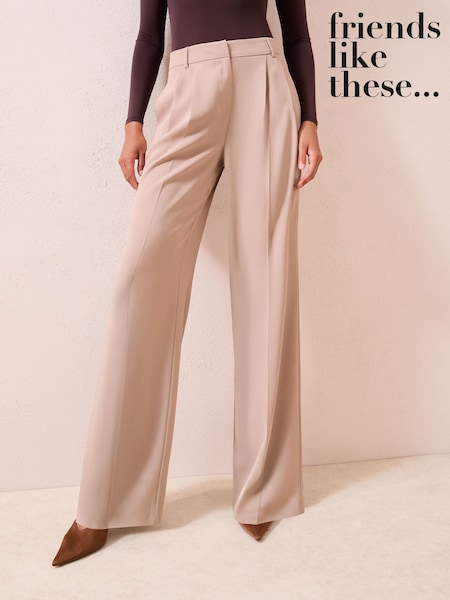 Friends Like These Neutral Tall Premium Wide Leg Trousers (F48955) | €49