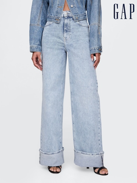 Gap High Waisted Stride Cuffed Wide-Leg Jeans (F49012) | €66
