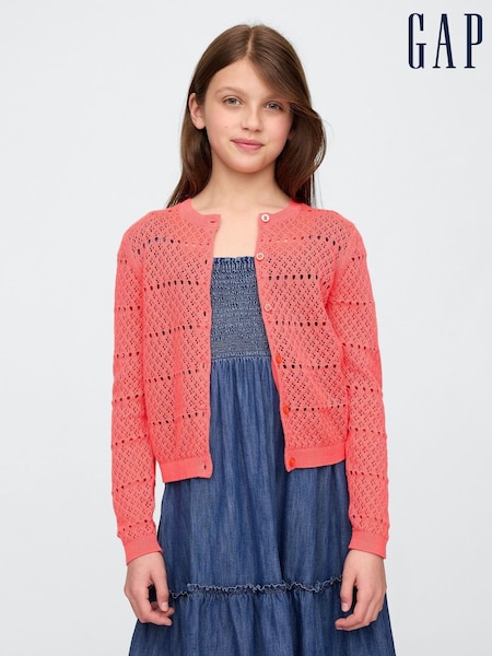 rdeča - Gap Pointelle Crochet Cardigan (4-13yrs) (F49013) | € 33