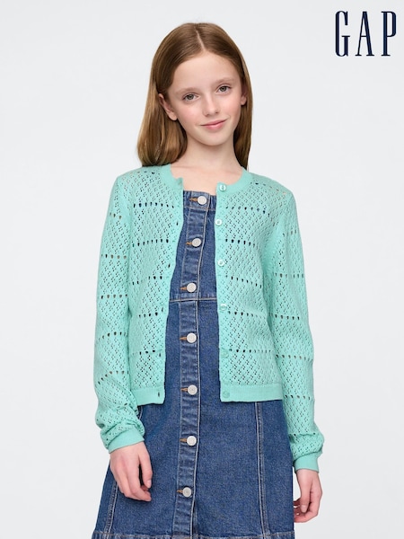 modra - Gap Pointelle Crochet Cardigan (4-13yrs) (F49014) | € 33