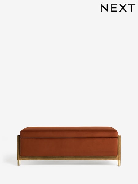 Soft Velvet Rust Brown Flinton Storage Ottoman Bench (F49031) | €400