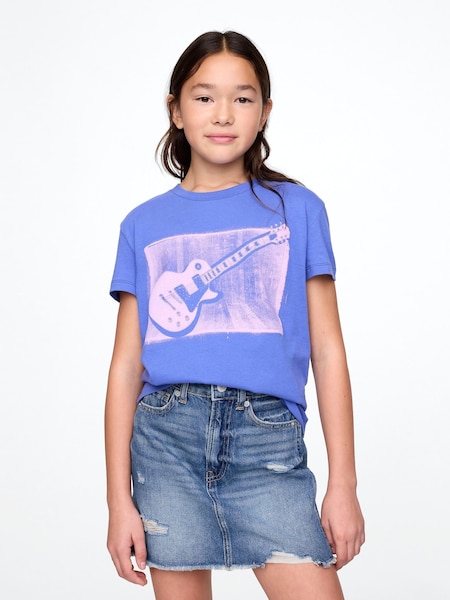 Gap Blue Guitar Cotton Short Sleeve Crew Neck Graphic T-Shirt (4-13yrs) (F49034) | €14