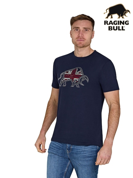 Raging Bull Blue Slash Bull 100% Cotton T-Shirt (F49041) | €47 - €50