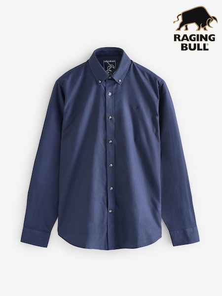 Raging Bull Blue Long Sleeve Classic 100% Cotton Oxford Shirt (F49045) | €86 - €99
