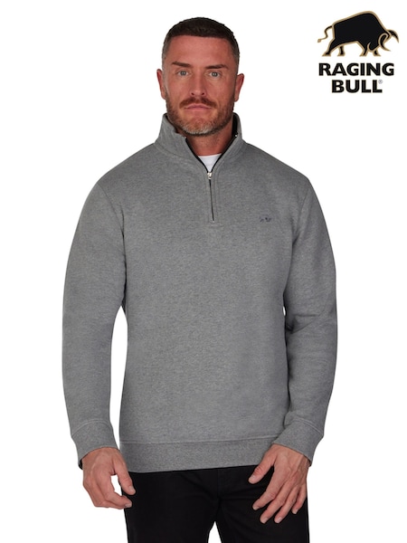 Raging Bull Grey Classic Quarter Zip Sweat Jumper (F49049) | €100 - €114