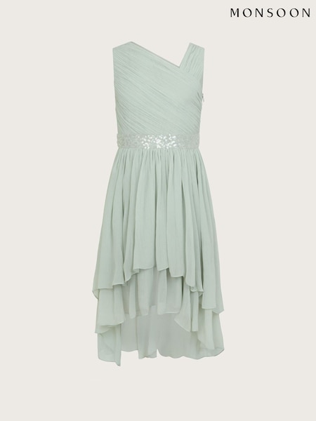 Monsoon Green Abigail One-Shoulder Prom Dress (F49095) | AED320 - AED355