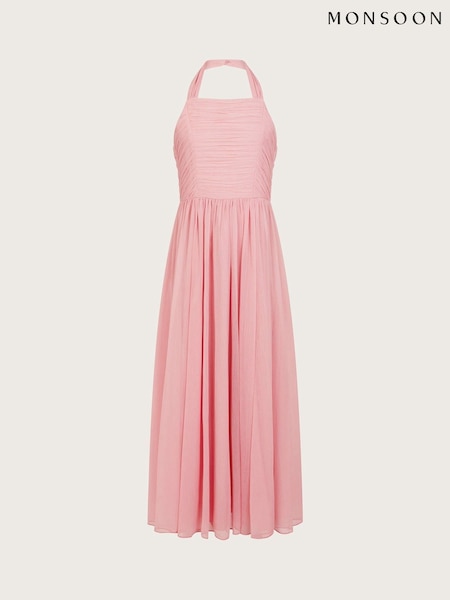 Monsoon Pink Ayo Halter Prom Maxi Dress (F49105) | €64 - €71