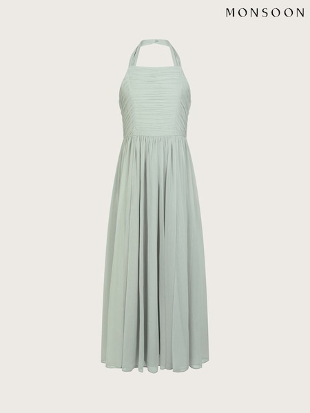Monsoon Green Ayo Halter Prom Maxi Dress (F49109) | ₪226 - ₪251
