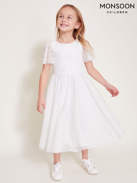 Monsoon Natural Sunray Embellished Dress (F49124) | ₪246 - ₪297