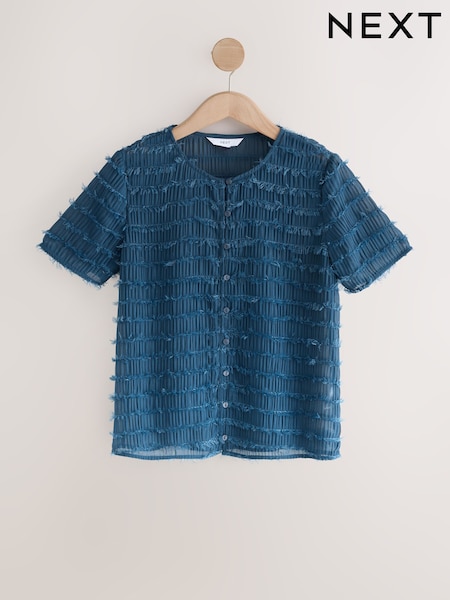 Azul - Sheer Tufty Button Down Short Sleeve Top (F49143) | 36 €