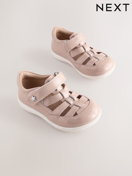 Mocha Brown Wide Fit (G) First Walker Fisherman Shoes (F49165) | AED142