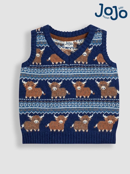 JoJo Maman Bébé Light Blue Fair Isle Tank Top (F49178) | €44 - €47