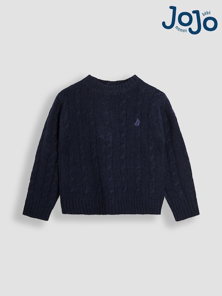 JoJo Maman Bébé Blue Classic Cable Jumper (F49179) | AED146 - AED163