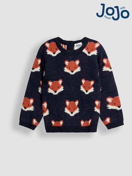 JoJo Maman Bébé Blue Intarsia Jumper (F49186) | €50 - €60