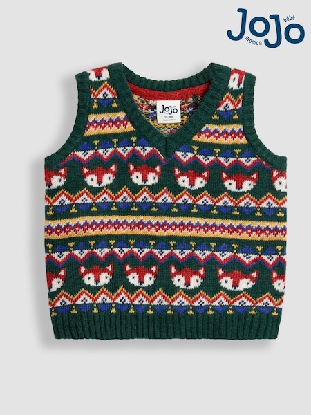 JoJo Maman Bébé Green Fair Isle Tank Top (F49189) | AED151 - AED169